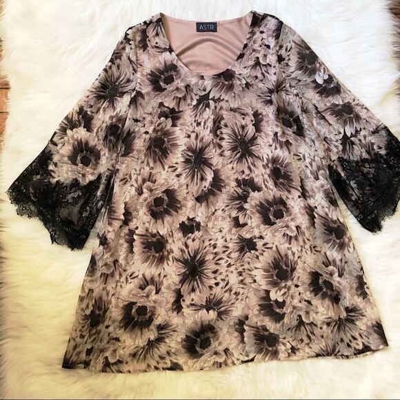 ASTR The Label Floral Lace Sleeve Shift Dress - Picture 7 of 8